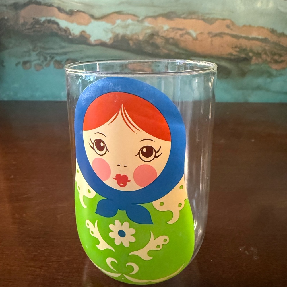 BABUSHKUPS Russian Nesting Doll Drinking Glass Tumbler Matryoshka By Fred